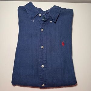 Ralph Lauren Men's Navy Button Down Shirt